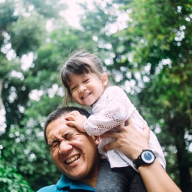 Father playing with daughter