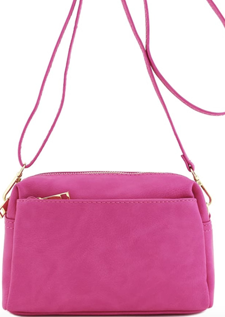 Triple Zip Small Crossbody Bag